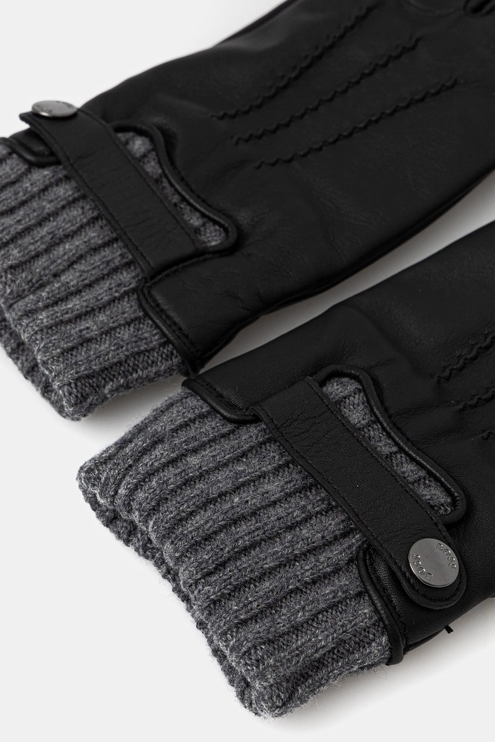 Δερμάτινα γάντια BOSS Dalessandra 50548796 μαύρο AW25