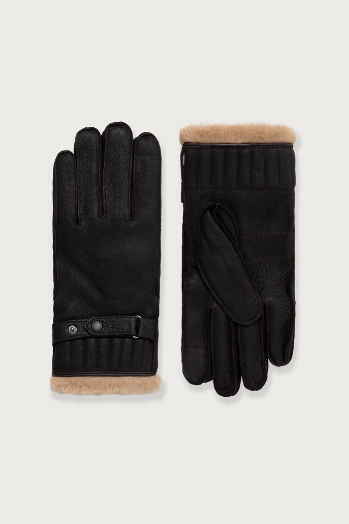 Barbour Rękawiczki męskie skórzane brązowy MGL0013