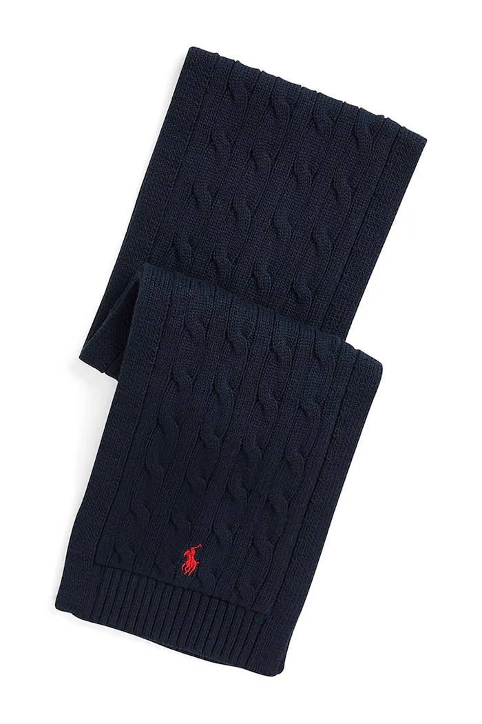Детский хлопковый шарф Polo Ralph Lauren хлопок тёмно-синий 323953206001