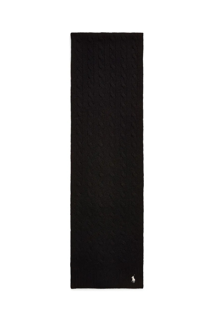 Volnen šal Polo Ralph Lauren 455956296 črna AW25