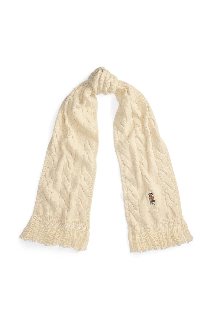 Polo Ralph Lauren eșarfă de lână 455981434 bej AW25