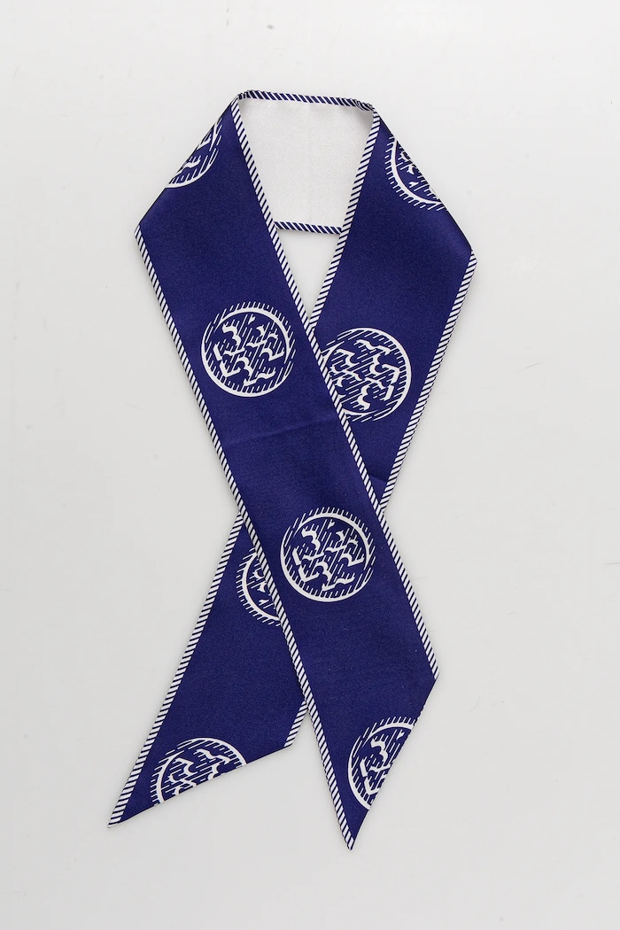 Tory Burch O eșarfă cu mătase Medallion bleumarin 174863.400