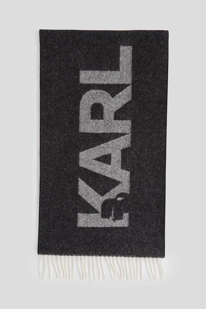 Šál Karl Lagerfeld K/ESSENTIAL čierna A3W33047