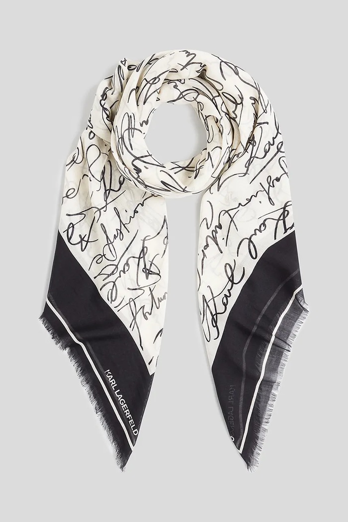 Karl Lagerfeld chusta K/ESSENTIAL A3W33052 biały SS26