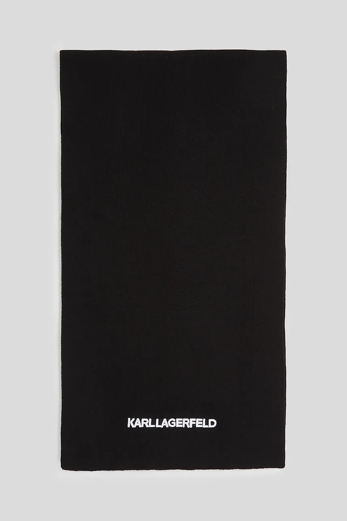 Šál Karl Lagerfeld K/ESSENTIAL čierna A3W33144
