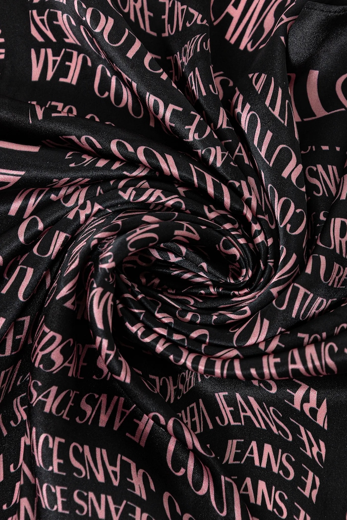 Eșarfă de mătase Versace Jeans Couture 79HA7H01.ZG406 negru