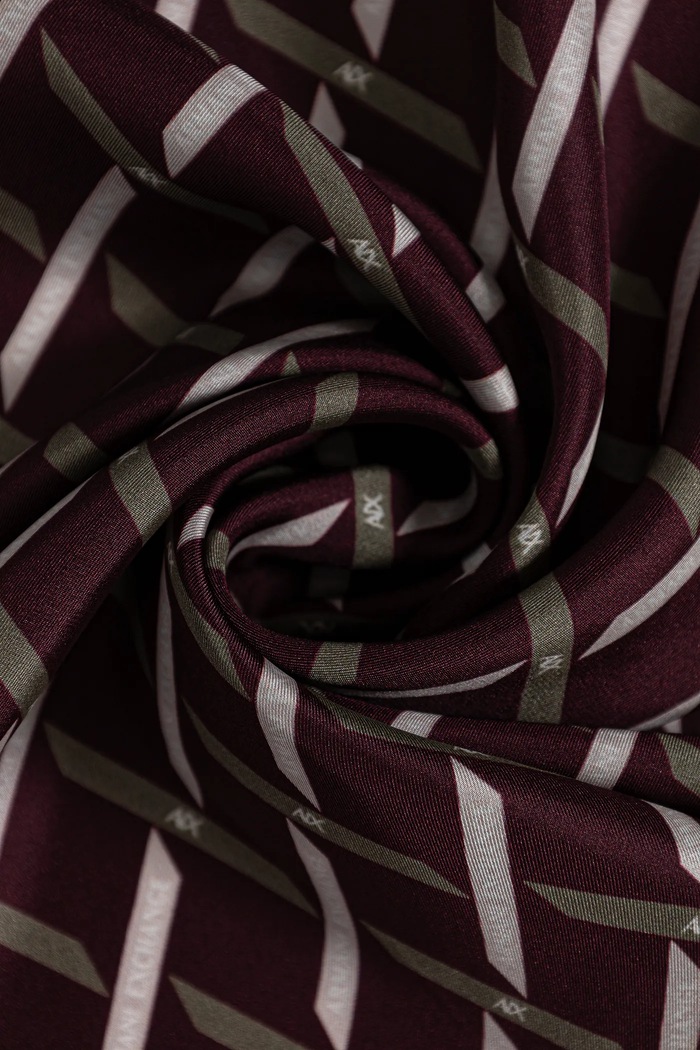 Eșarfă de mătase Armani Exchange XW001485.AF16979 burgundia