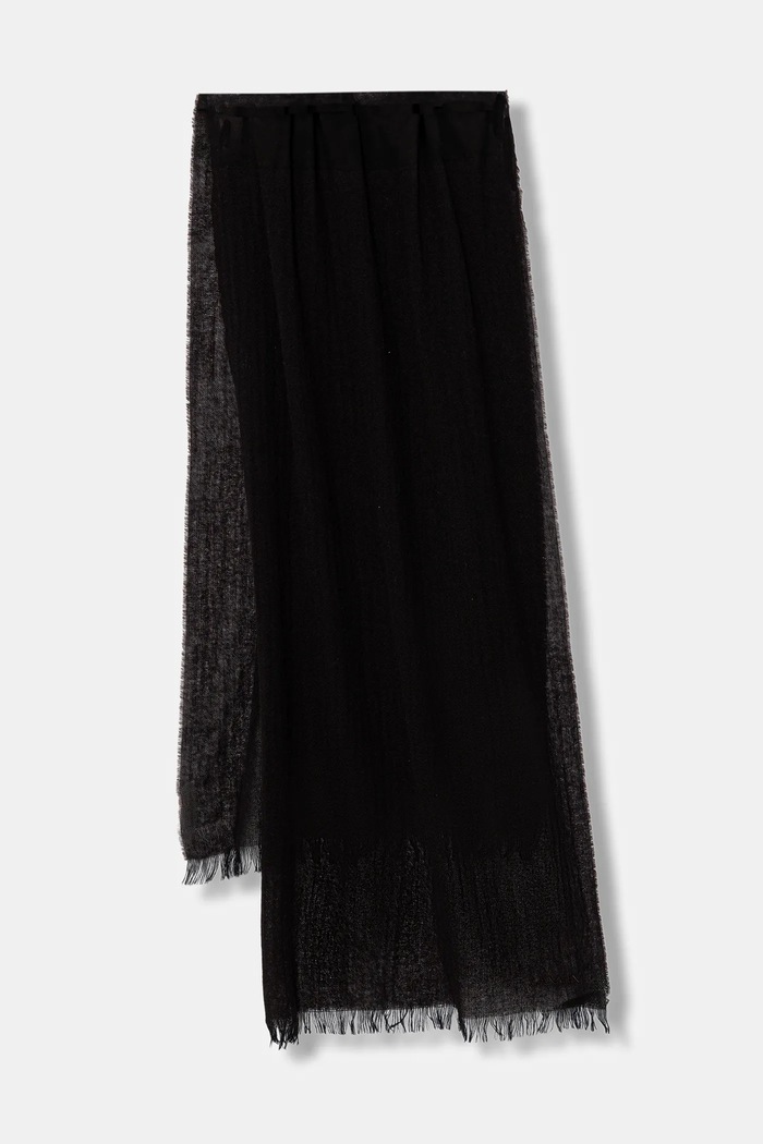Lanvin szalik wełniany dzianina brązowy 710003794