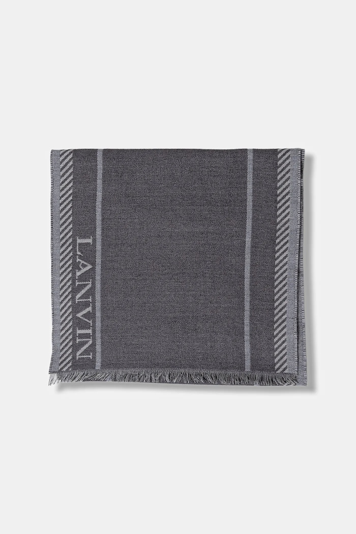 Lanvin szalik z dodatkiem wełny 710009280 szary AW25