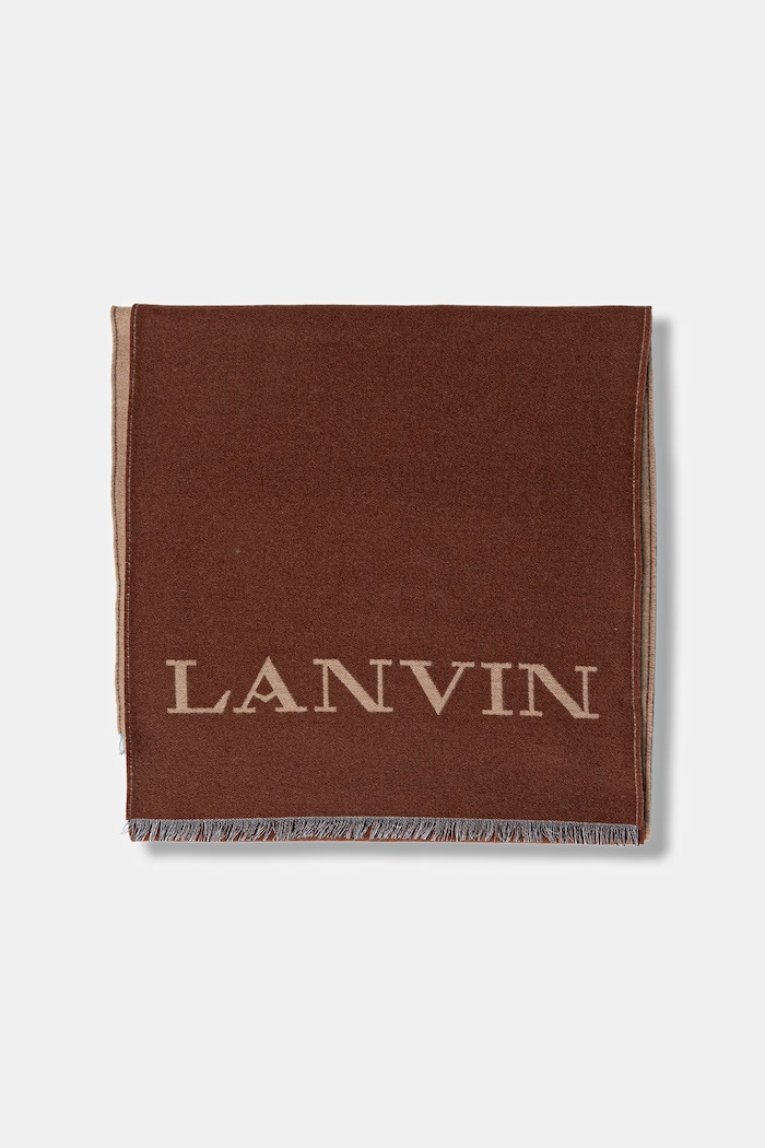 Lanvin szalik wełniany 710009252 brązowy AW25