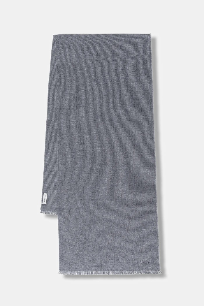 Lanvin fular de lână tricotaj gri 710003792