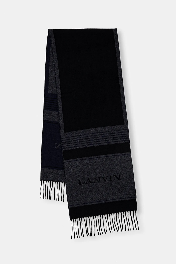 Lanvin Szalik wełniany szary 710003784