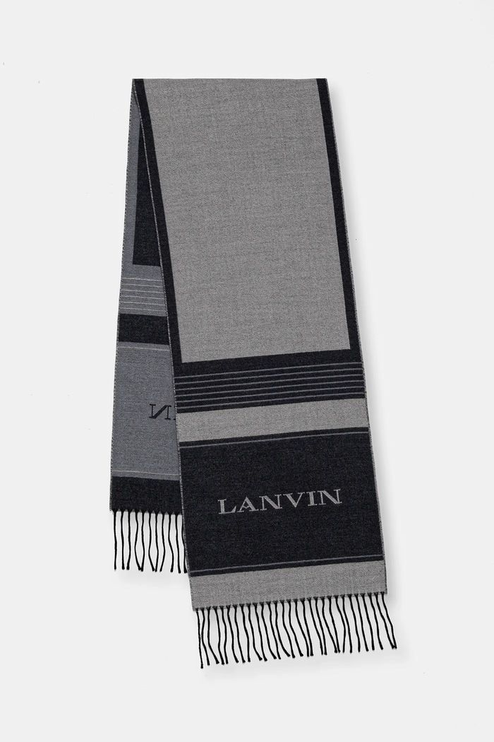 Lanvin Szalik wełniany szary 710003784