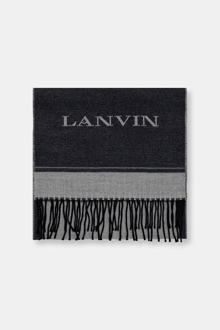 Lanvin Szalik wełniany 710003784 szary AW25