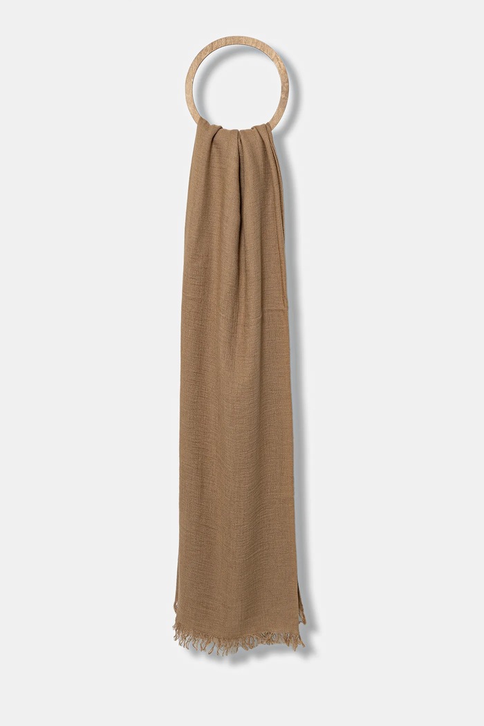 Šál s prímesou kašmíru Weekend Max Mara FLAVIONEW s prímesou vlny hnedá 2525546025600