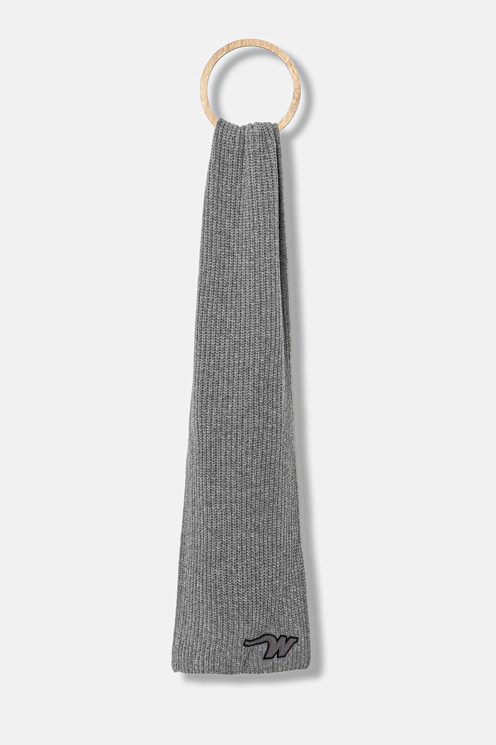 Weekend Max Mara fular de lână BARDIES tricotaj gri 2525746035600
