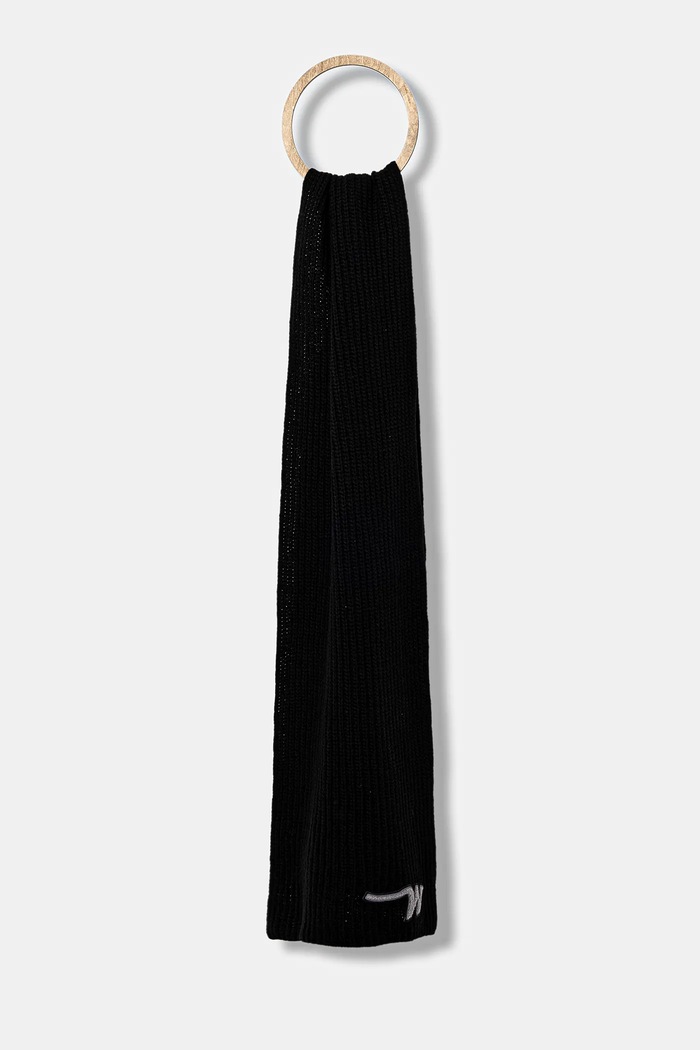 Vlnený šál Weekend Max Mara BARDIES vlna čierna 2525746035600