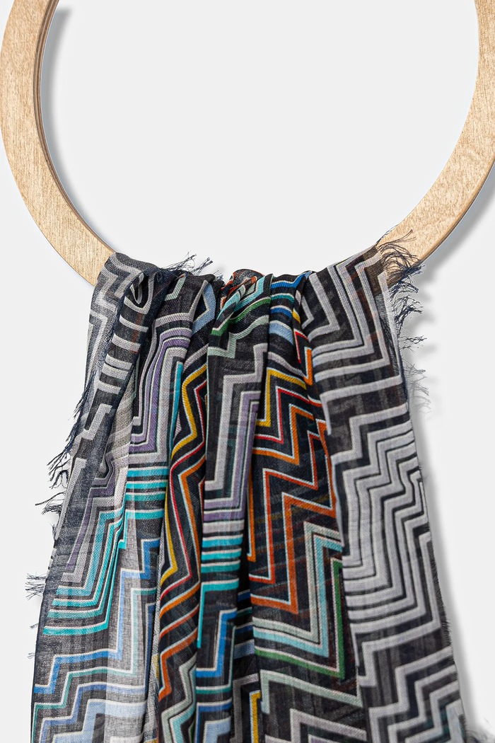 Missoni eșarfă de mătase SA66MMDA295 albastru AW25