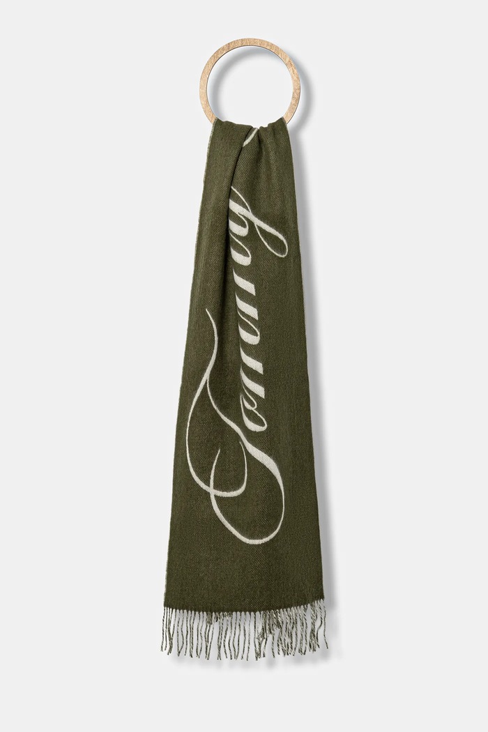 Tommy Hilfiger esarfa de lana lana verde AW0AW17786