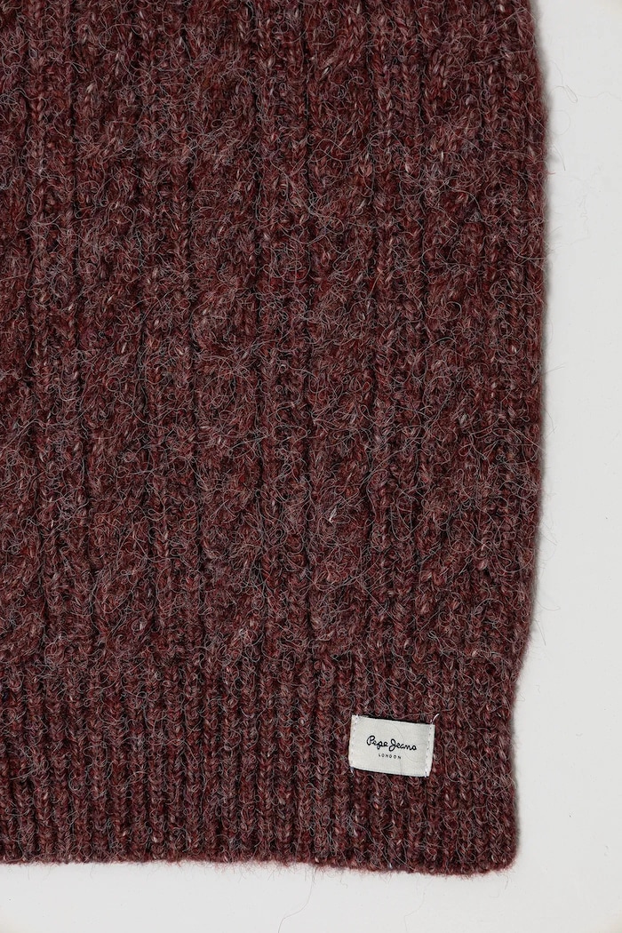 Pepe Jeans eșarfă din amestec de lână PL0600004 burgundia AW25