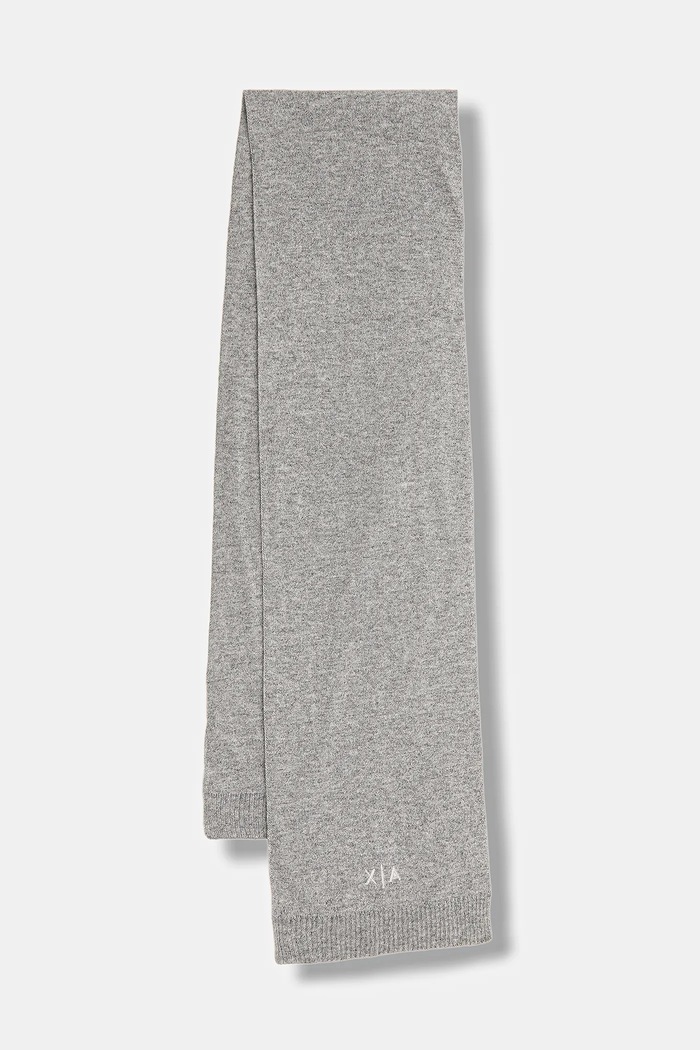 Šál s prímesou vlny Armani Exchange pletenina sivá XW001520.AF16181