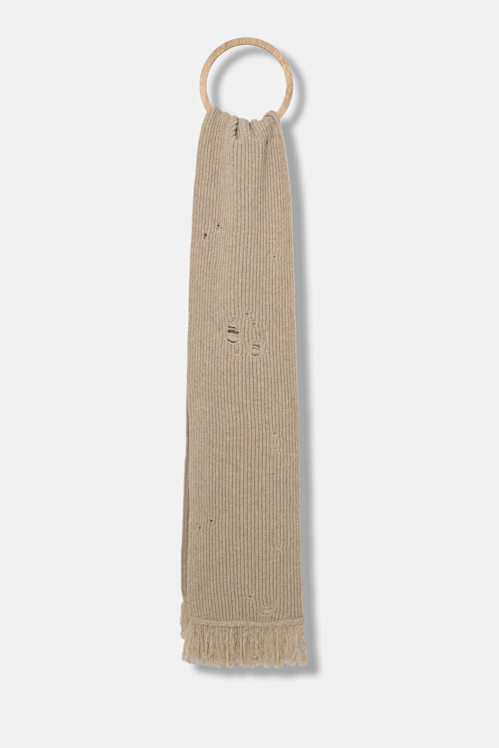 Вълнен шал MM6 Maison Margiela вълна бежов S52TE0056.M13138.806M