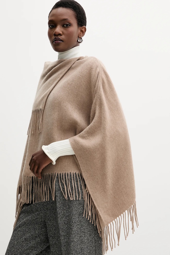 Marella poncho in contone beige 2523546056200