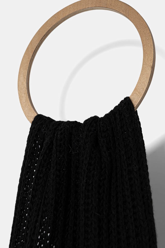 Μάλλινο κασκόλ Moschino M3340.30840 μαύρο AW25