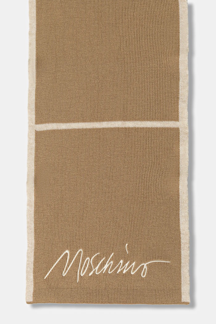Μάλλινο κασκόλ Moschino M3351.30843 μπεζ AW25