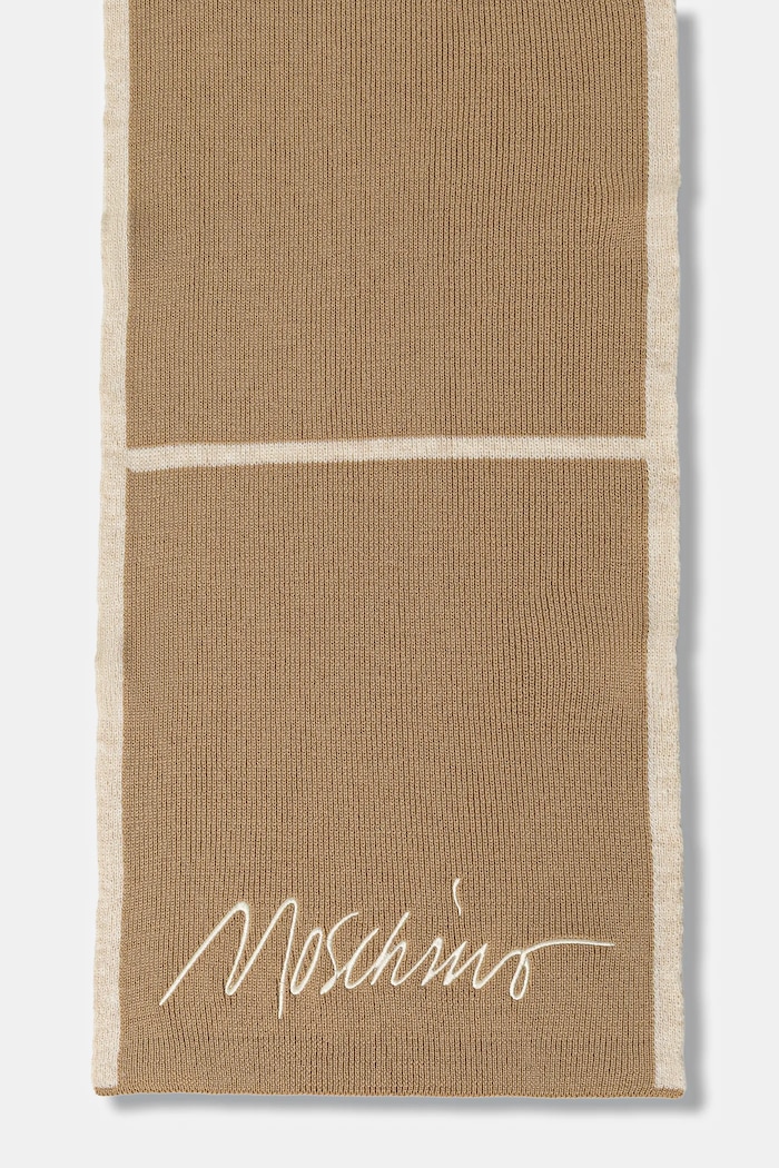 Μάλλινο κασκόλ Moschino M3351.30843 μπεζ AW25