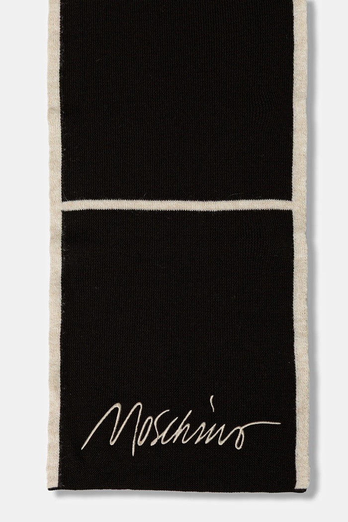 Μάλλινο κασκόλ Moschino M3351.30843 καφέ AW25