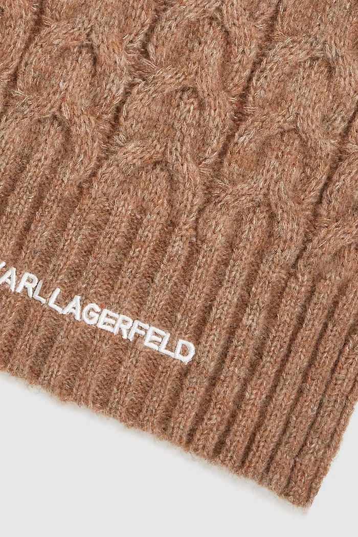 Doplnky Šál s prímesou vlny Karl Lagerfeld K/ESSENTIAL A4W33029 béžová