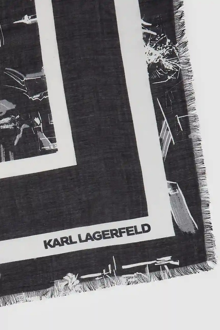 Dodaci Marama sa svilom Karl Lagerfeld K/SKETCH A4W33116 crna