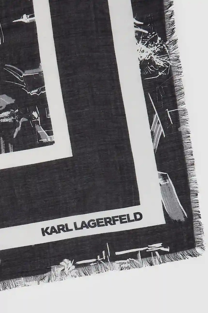 Dodaci Marama sa svilom Karl Lagerfeld K/SKETCH A4W33116 crna