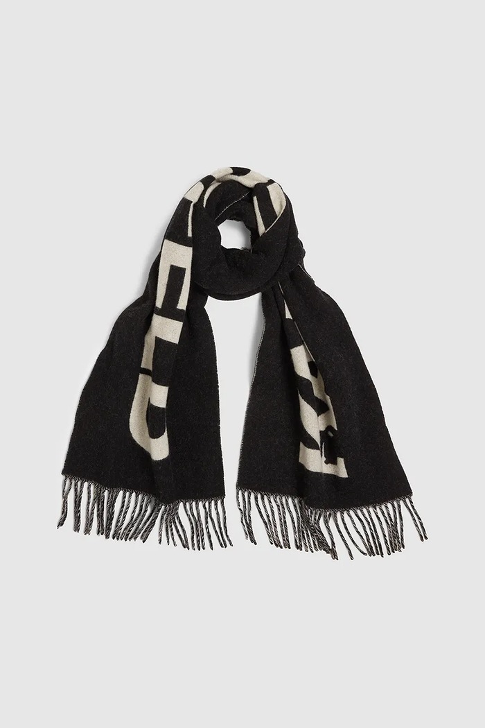Karl Lagerfeld Fular pentru femei cu lână K/ESSENTIAL A4W33125 negru AW25