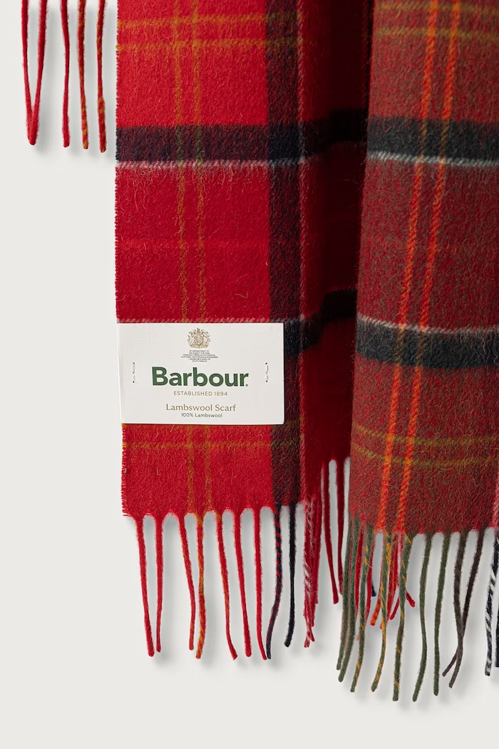 Barbour szalik damski wełniany LSC0477 czerwony AW25
