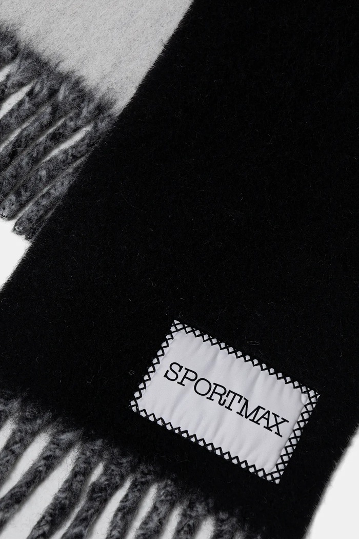 Αξεσουάρ Κασκόλ με προσθήκη μαλλιού Sportmax TENUE 2522546012600 μαύρο