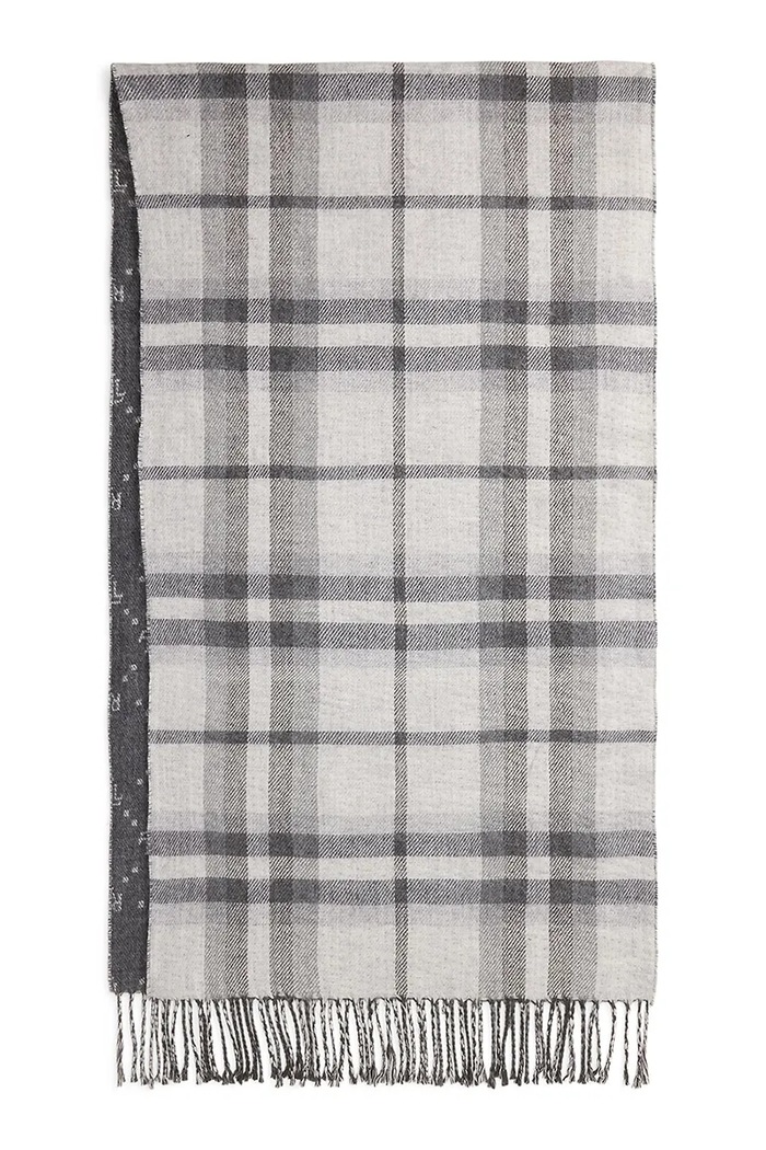 Lauren Ralph Lauren szalik z domieszką wełny 454P04496 szary AW25
