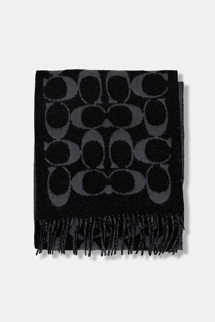 Coach eșarfă de lână 29COWC540671 negru AW25