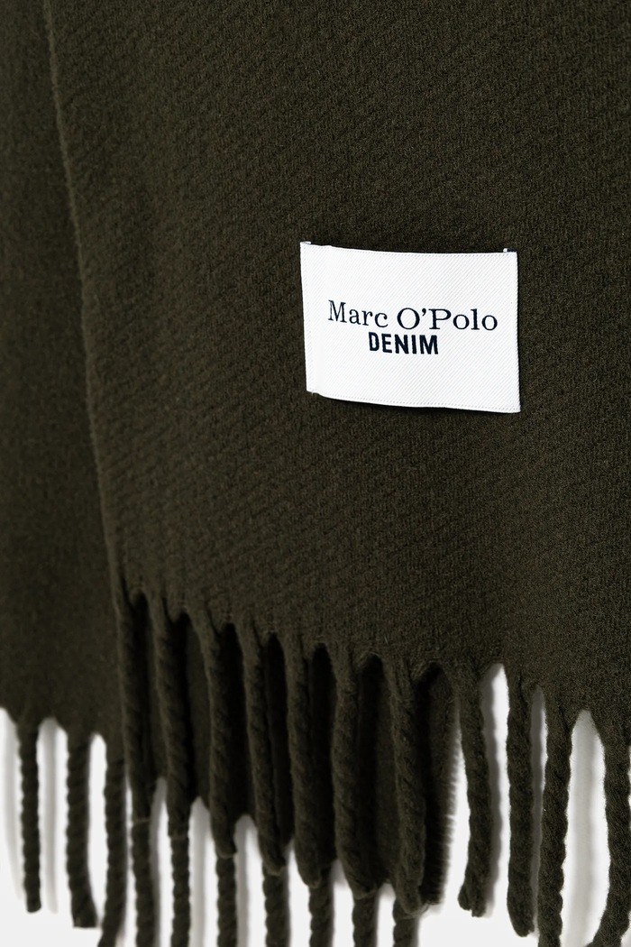 Vlněná šála Marc O'Polo 5000007136 zelená AW25