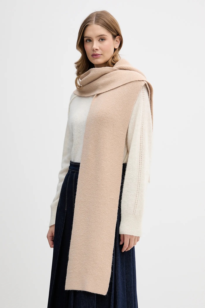 Šatka s kapucňou Pedro del Hierro pletenina béžová 4962472