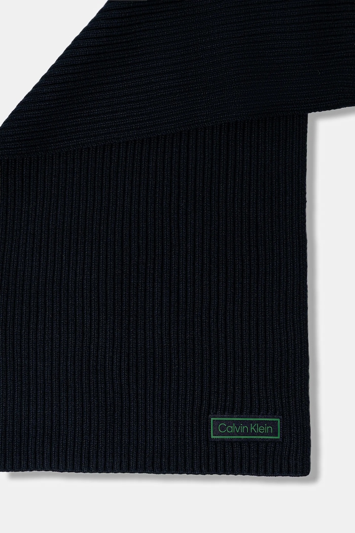 Šál s prímesou vlny Calvin Klein LV04D8055G tmavomodrá AW25