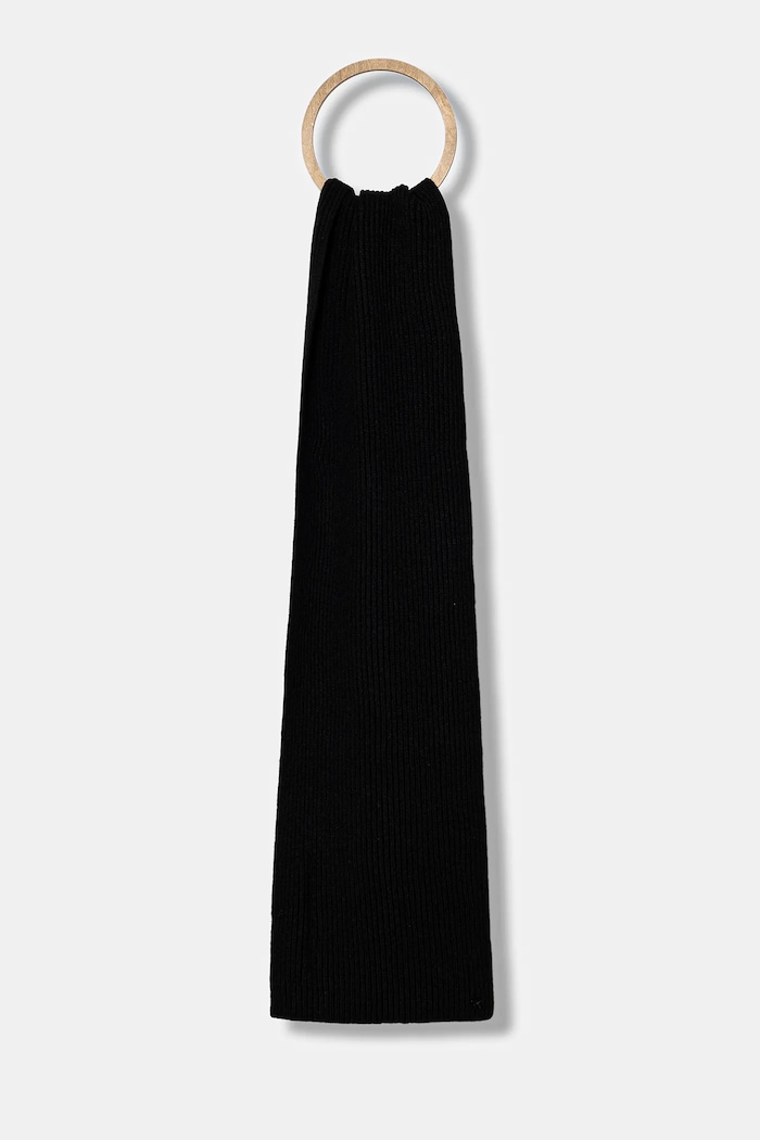 Calvin Klein eșarfă de lână uni negru LV04D8056G