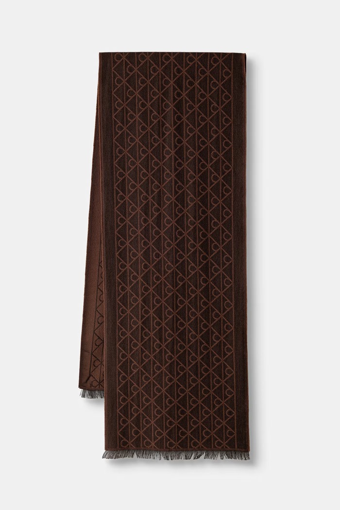 Calvin Klein šal moški z volno rjava LV04D8064G