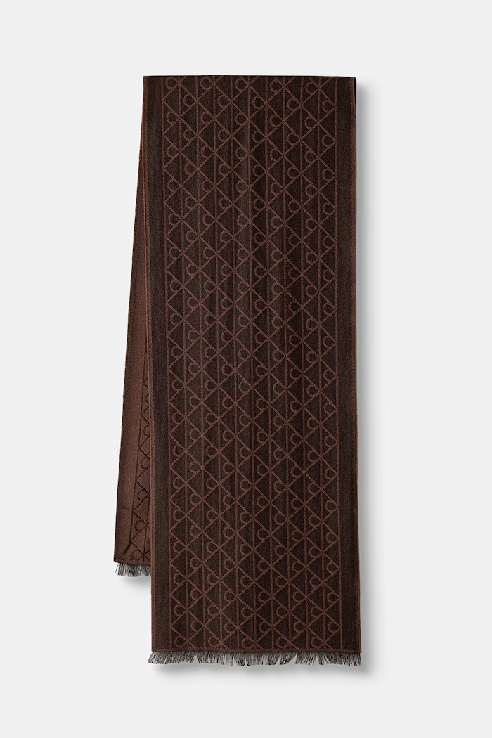 Calvin Klein šal moški z volno rjava LV04D8064G