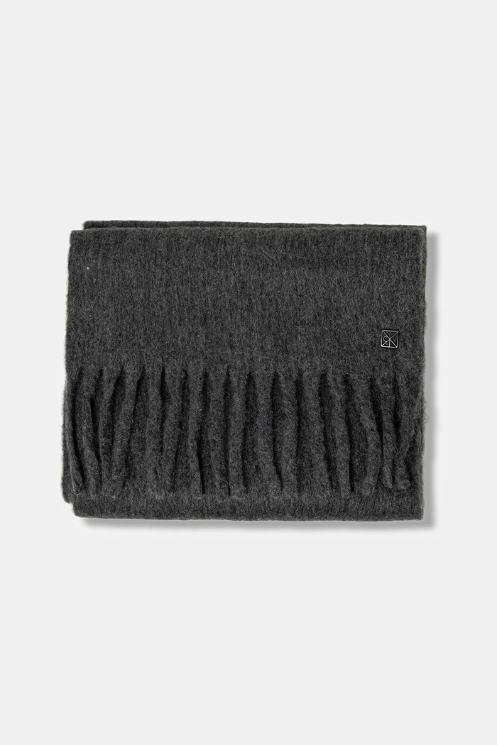 Šál s prímesou vlny Calvin Klein LV04D8069G sivá AW25