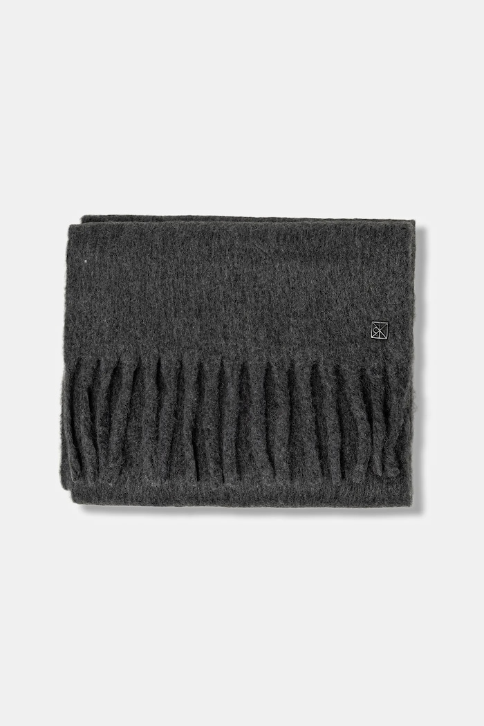 Šál s prímesou vlny Calvin Klein LV04D8069G sivá AW25