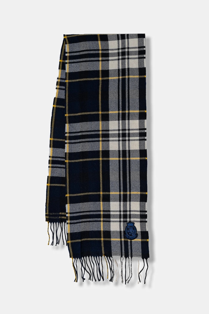 Tommy Hilfiger szalik wełniany wełna granatowy AM0AM13599