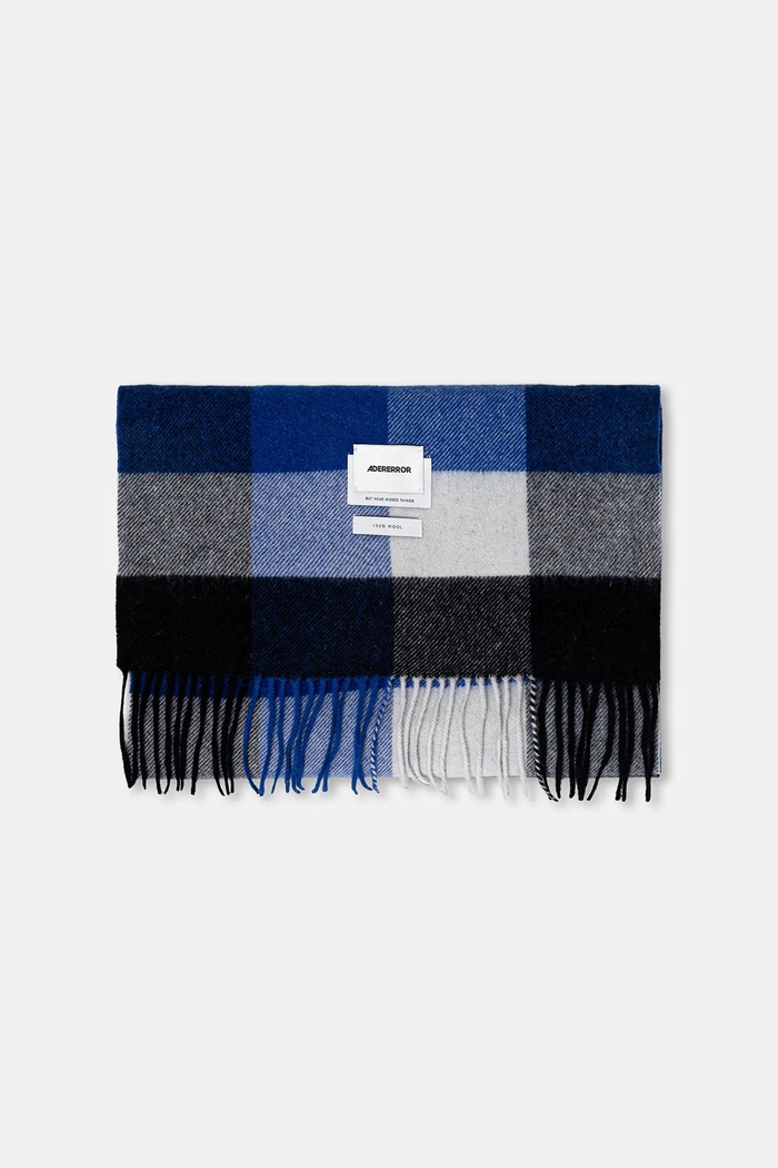 Ader Error wool scarf MUFFLER BO01FWAC0403BL blue AW25