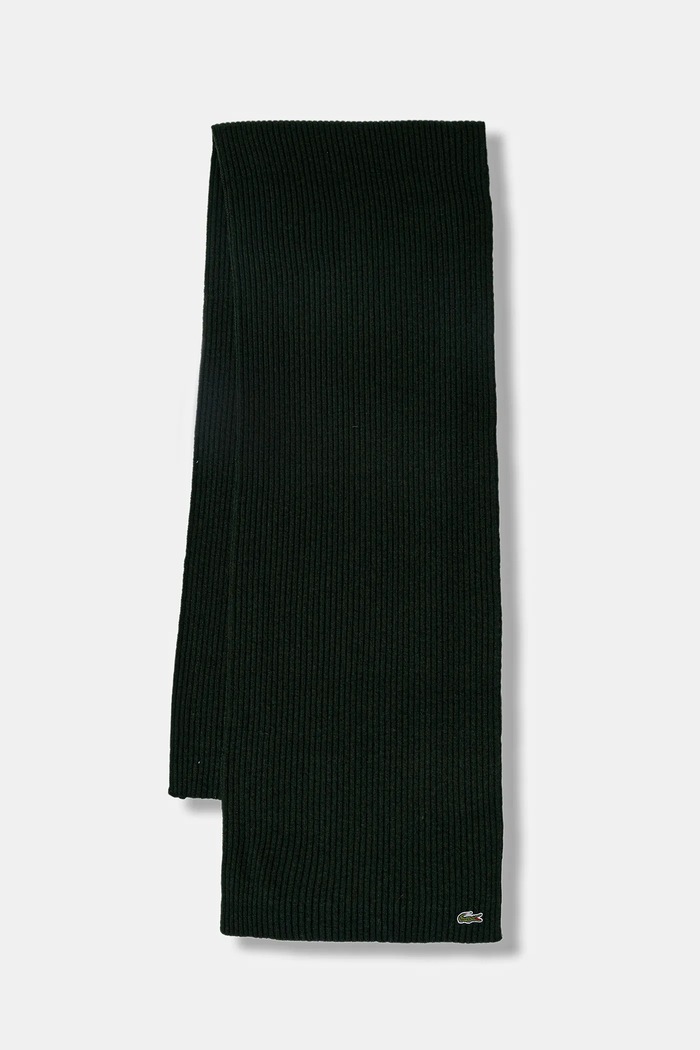 Lacoste eșarfă de lână uni verde RE0058